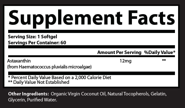 Astaxanthin Dietary Antioxidant Supplement by Research Labs

