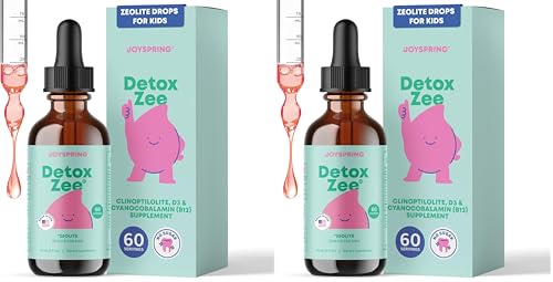 JoySpring DetoxZee Zeolite Drops for Kids - Clinoptilolite, Vitamin D3 & B12, Mild Berry Flavor