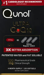 Qunol Ultra CoQ10 Softgels Water- and Fat-Soluble Antioxidant

