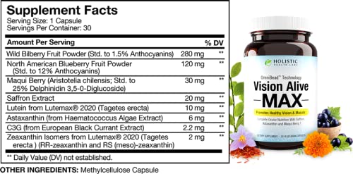 Vision Alive Max Eye Health Supplement Holistic Health Labs

