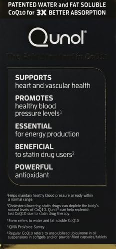 Qunol Ultra CoQ10 Softgels Water- and Fat-Soluble Antioxidant


