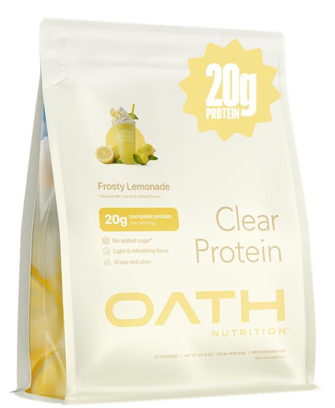 Oath Clear Whey Isolate Protein Powder - 20g Protein, No Added Sugar, Grass-Fed