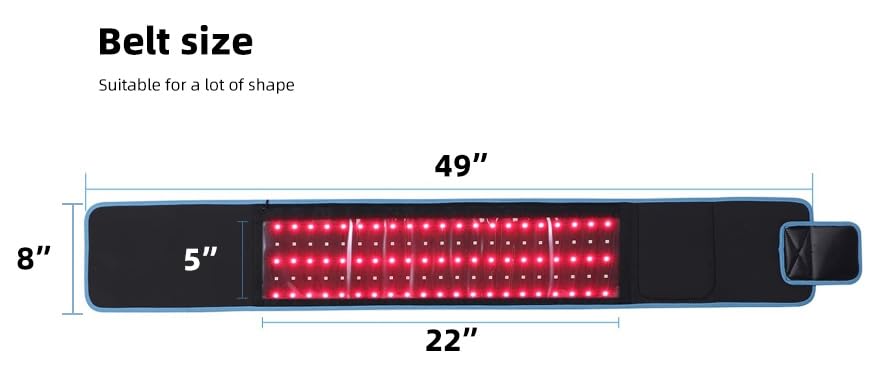 feangli Red Light Therapy Belt 660nm 850nm Wearable LED

