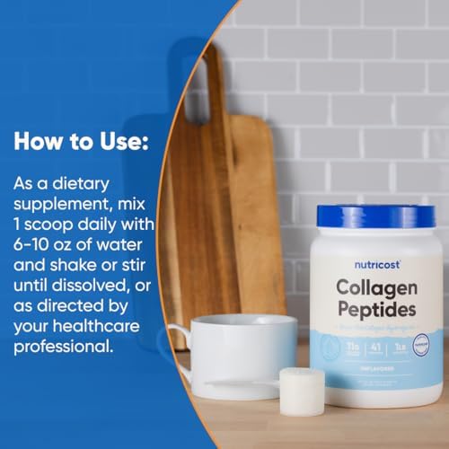 Nutricost Collagen Peptides Powder Grass-Fed Unflavored

