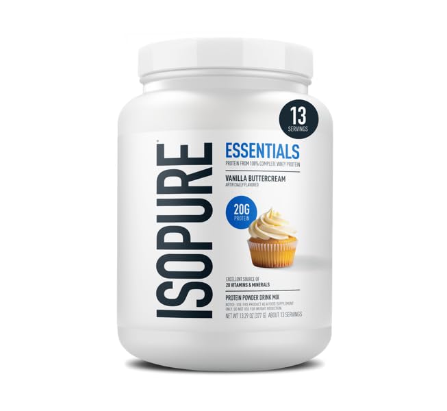 Whey Protein Powder Isopure Essentials with Vitamins

