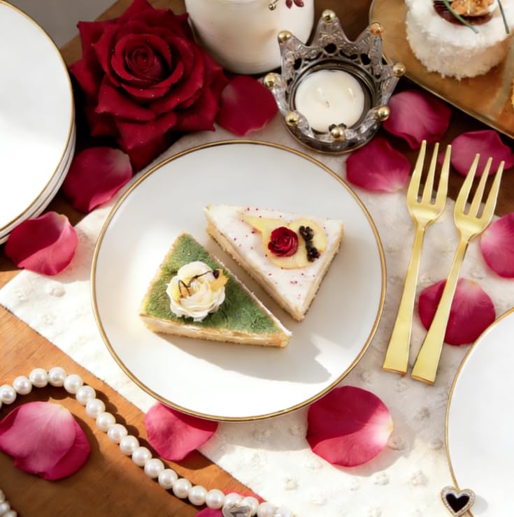 Festiva Disposable Dessert Plates with Forks

