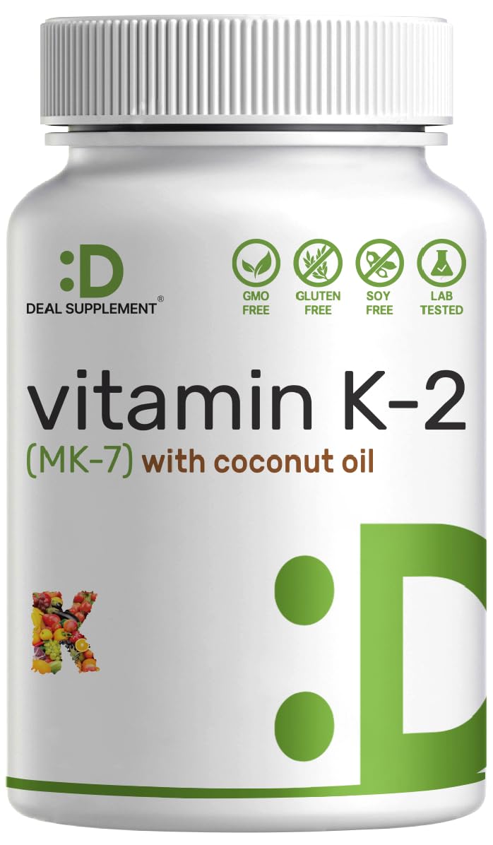 DEAL SUPPLEMENT Vitamin K2 MK-7 Softgels with Coconut Oil Base

