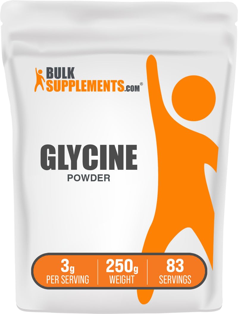 BulkSupplements Glycine Powder - Unflavored Gluten-Free Amino Acid Supplement