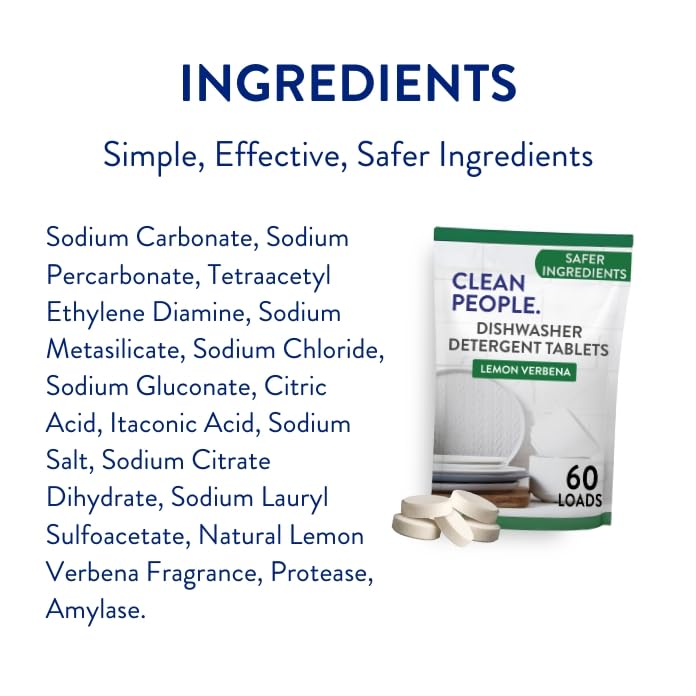 Clean People Dishwasher Detergent Tablets - Enzyme-Powered

