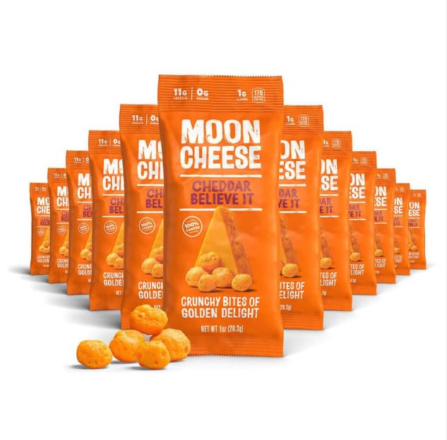 Moon Cheese Cheddar Believe It Crunchy Protein Snack