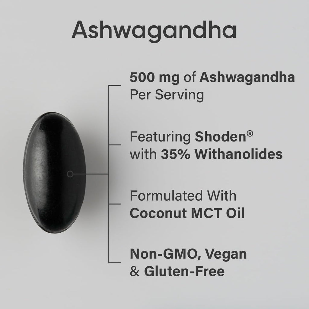 Sports Research Ashwagandha Softgels for Relaxation and Sleep

