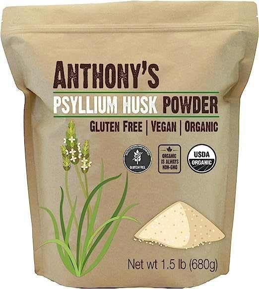 Anthony's Organic Psyllium Husk Powder | Digestive Fiber

