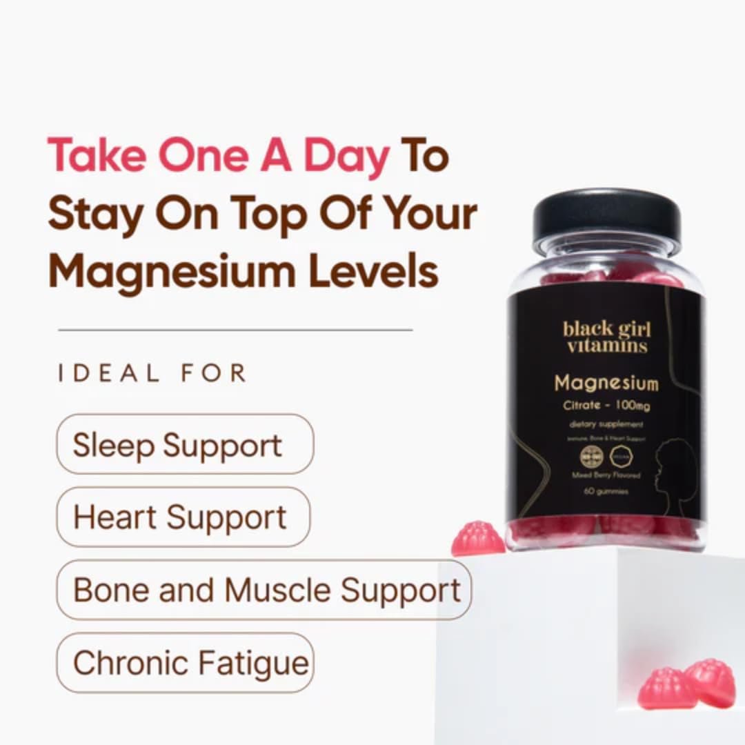 Black Girl Vitamins Magnesium Gummies for Sleep Support

