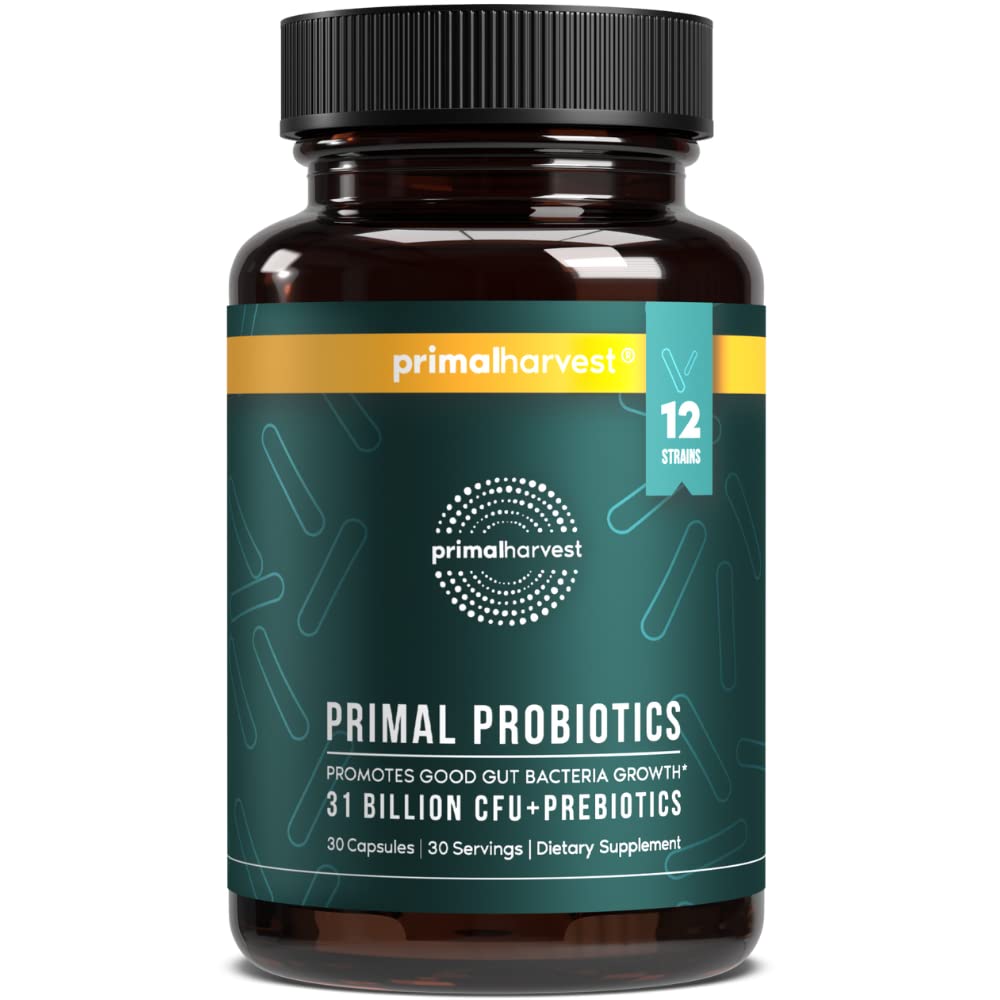 Primal Harvest Probiotics for Women & Men Daily Probiotic with 12 Strains