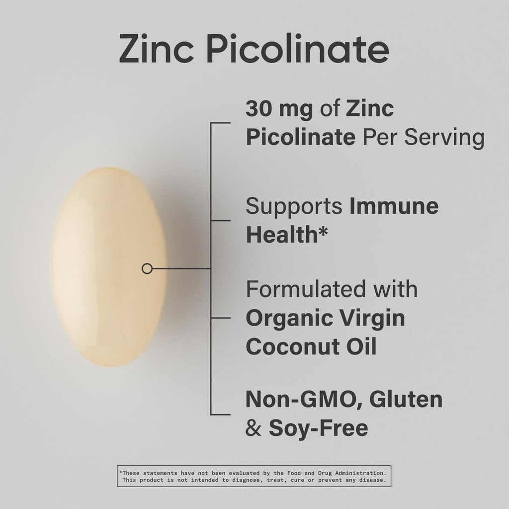 Sports Research Zinc Picolinate 30mg Coconut Oil

