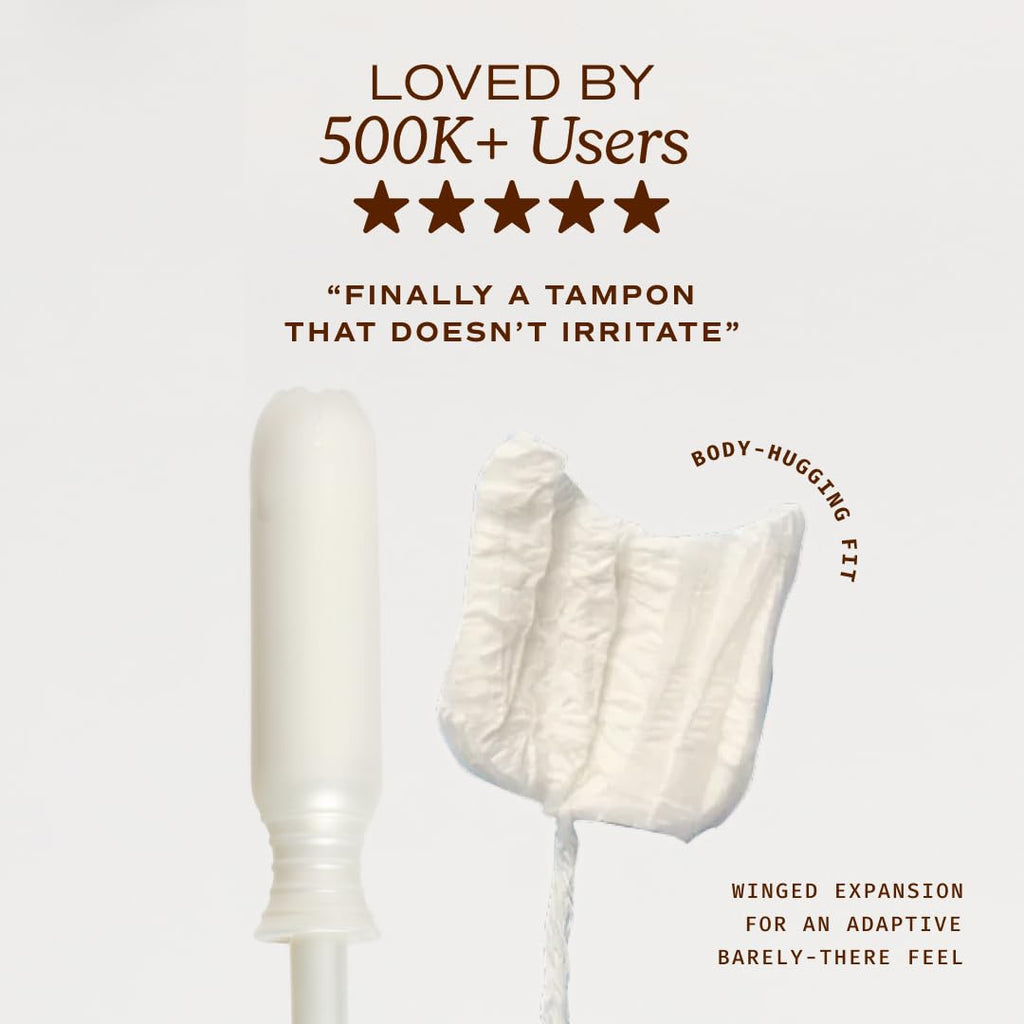 August Organic Cotton Tampons with Easy-Glide Long Applicators

