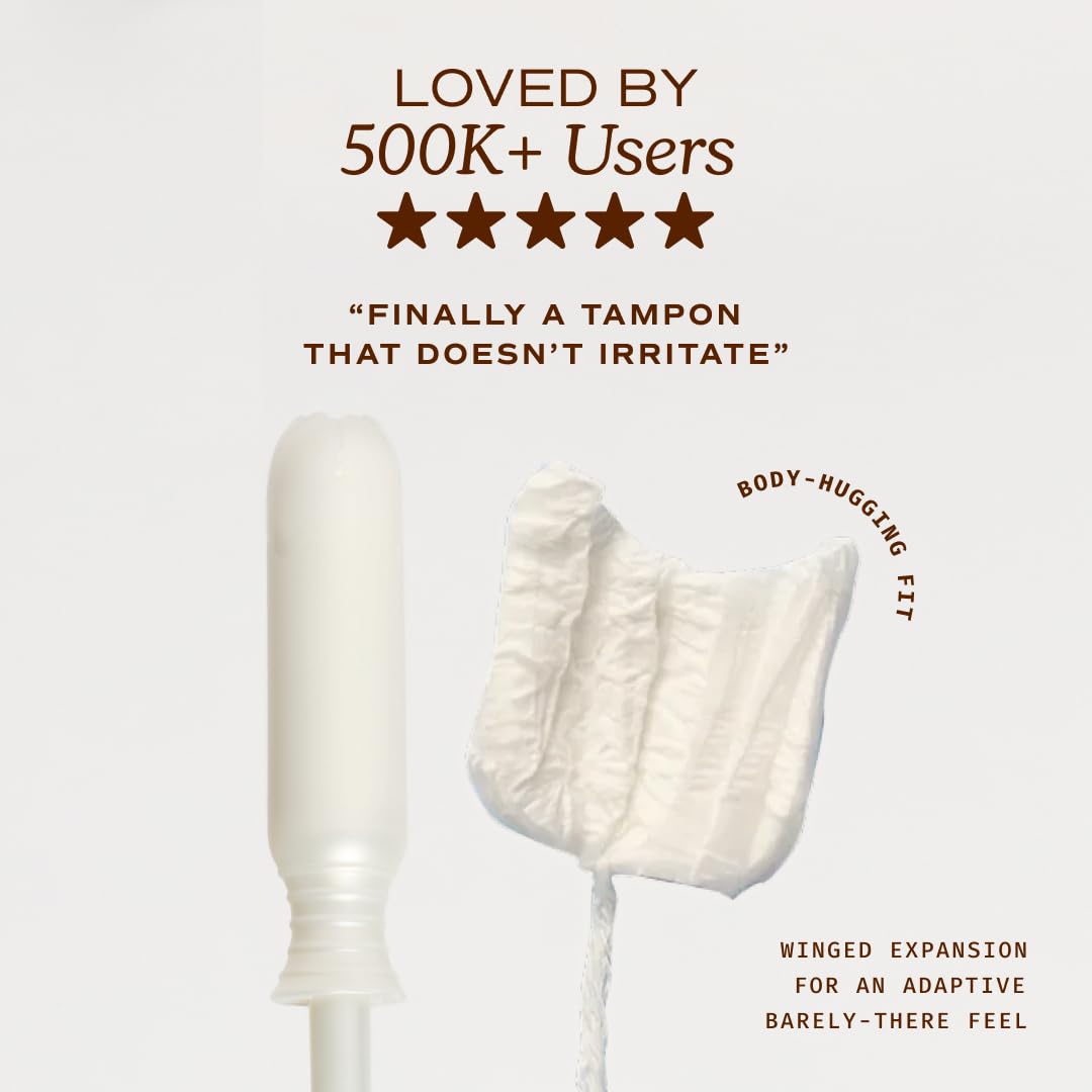 August Organic Cotton Tampons with Easy-Glide Long Applicators

