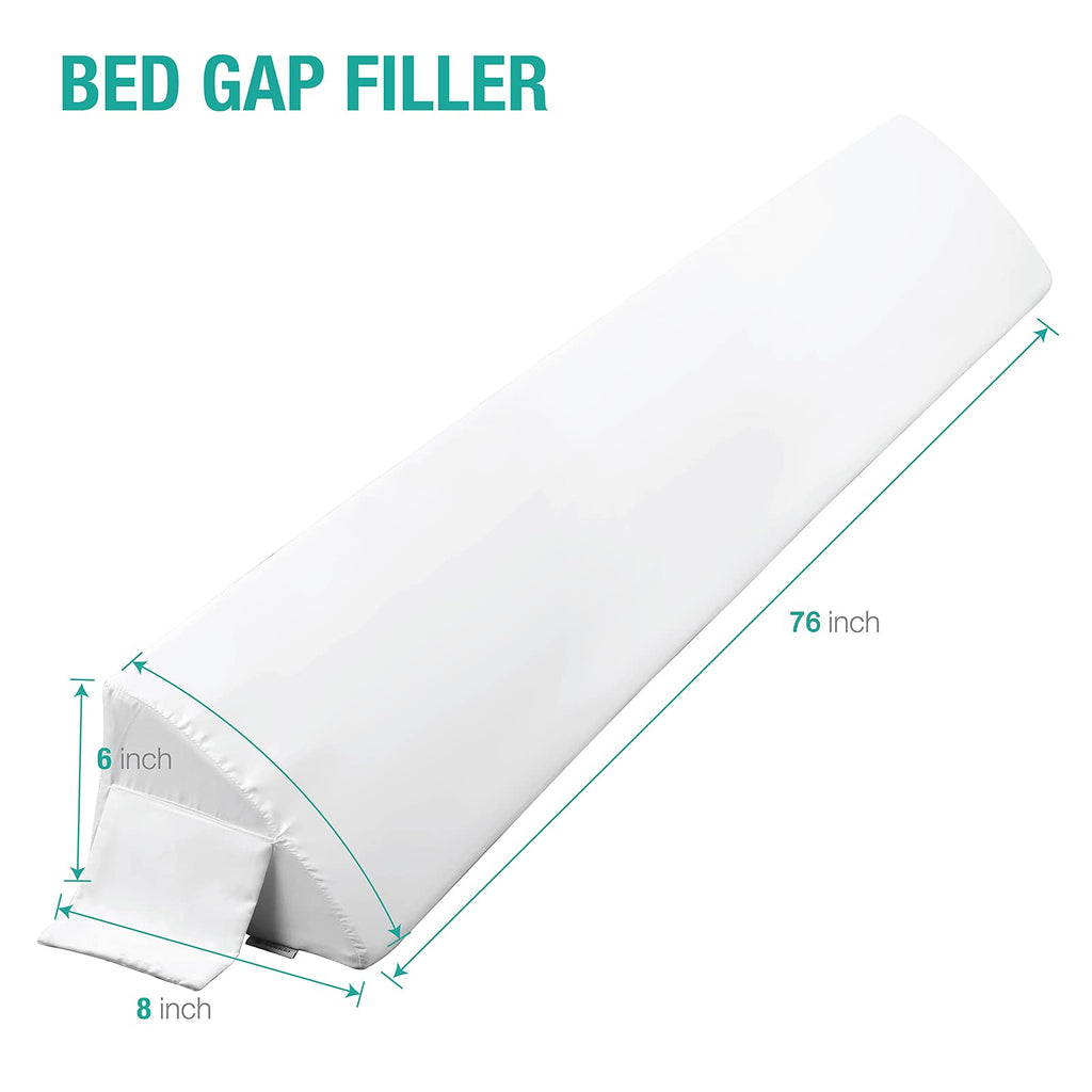 Vekkia Bed Wedge Pillow for Headboard Gap Filler Pockets

