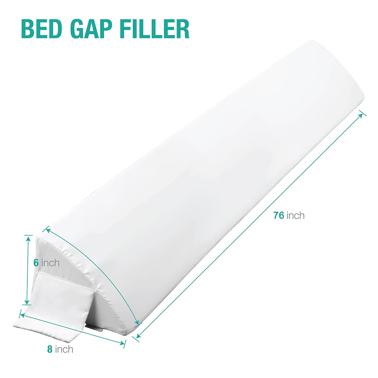 Vekkia Bed Wedge Pillow for Headboard Gap Filler Pockets

