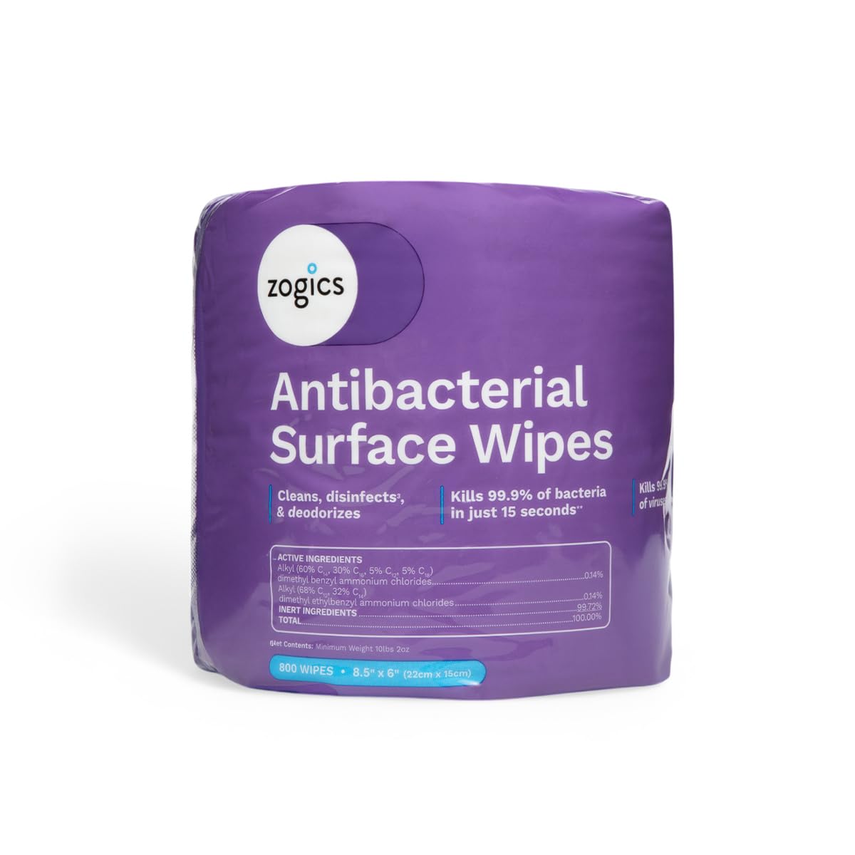 Zogics Antibacterial Disinfecting Wipes EPA-Registered

