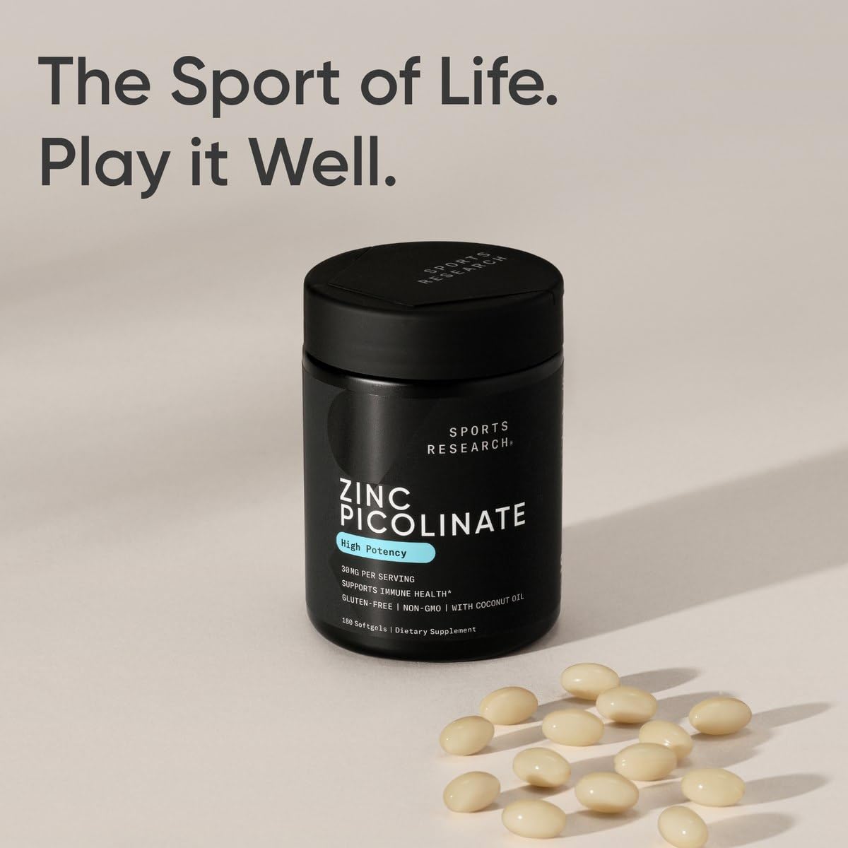 Sports Research Zinc Picolinate 30mg Coconut Oil

