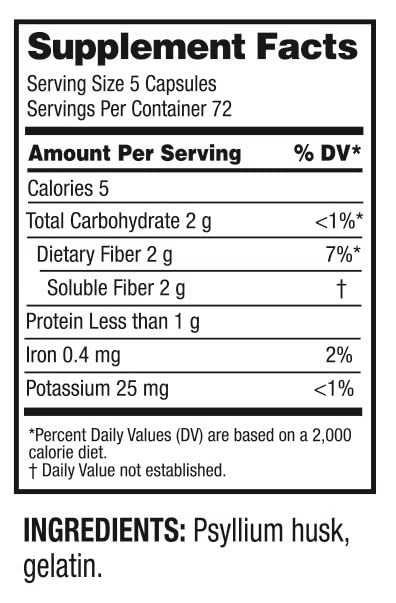 Guardian Psyllium Fiber Capsules - Natural Psyllium Husk

