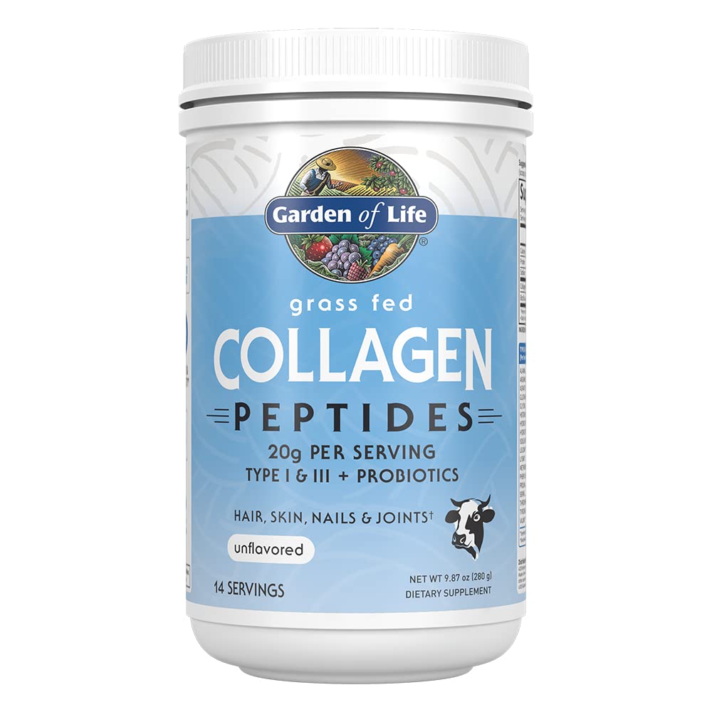 Garden of Life Grass Fed Collagen Peptides Powder for Skin Hair Joints