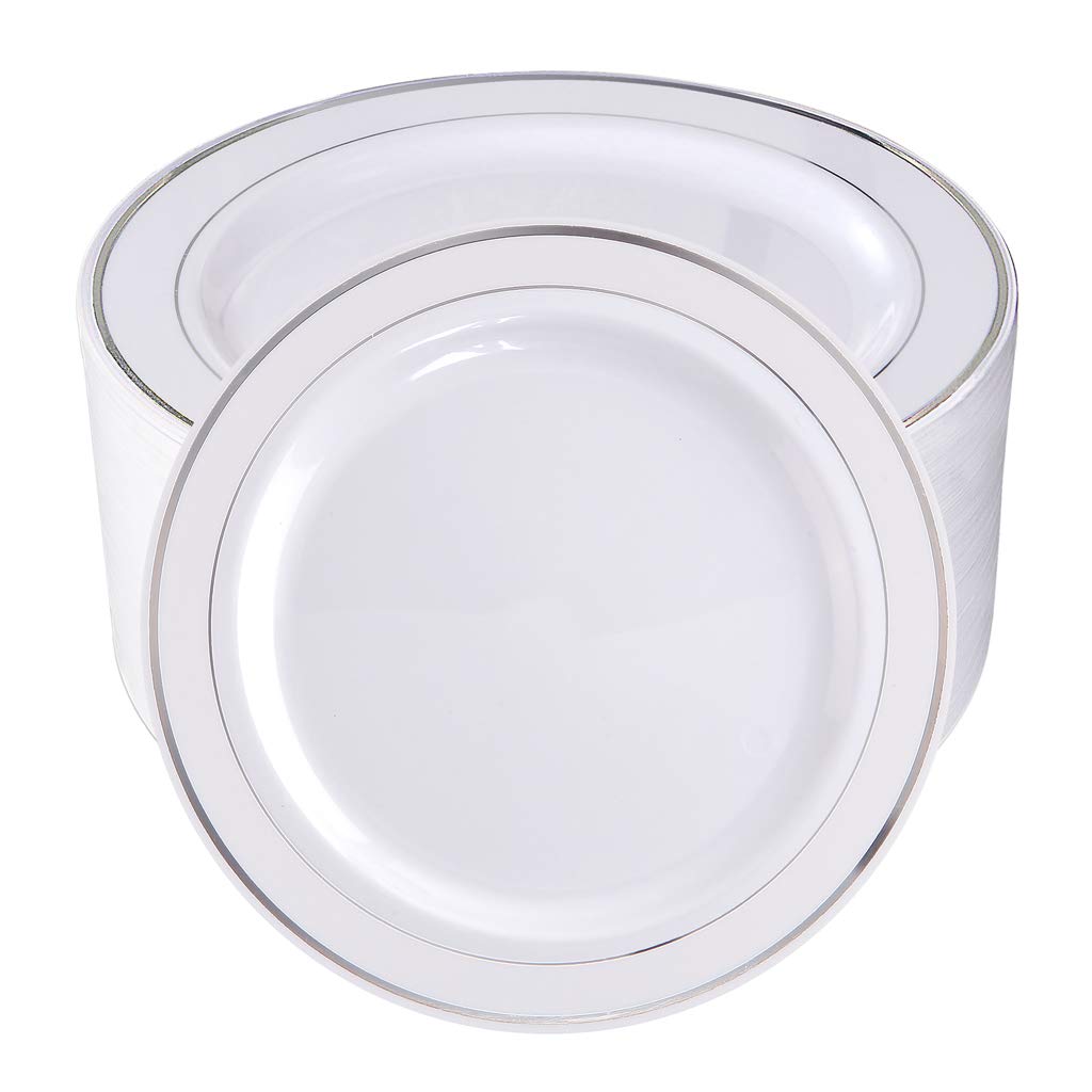 bUCLA Disposable Dinner Plates - Premium Plastic Tableware for Parties