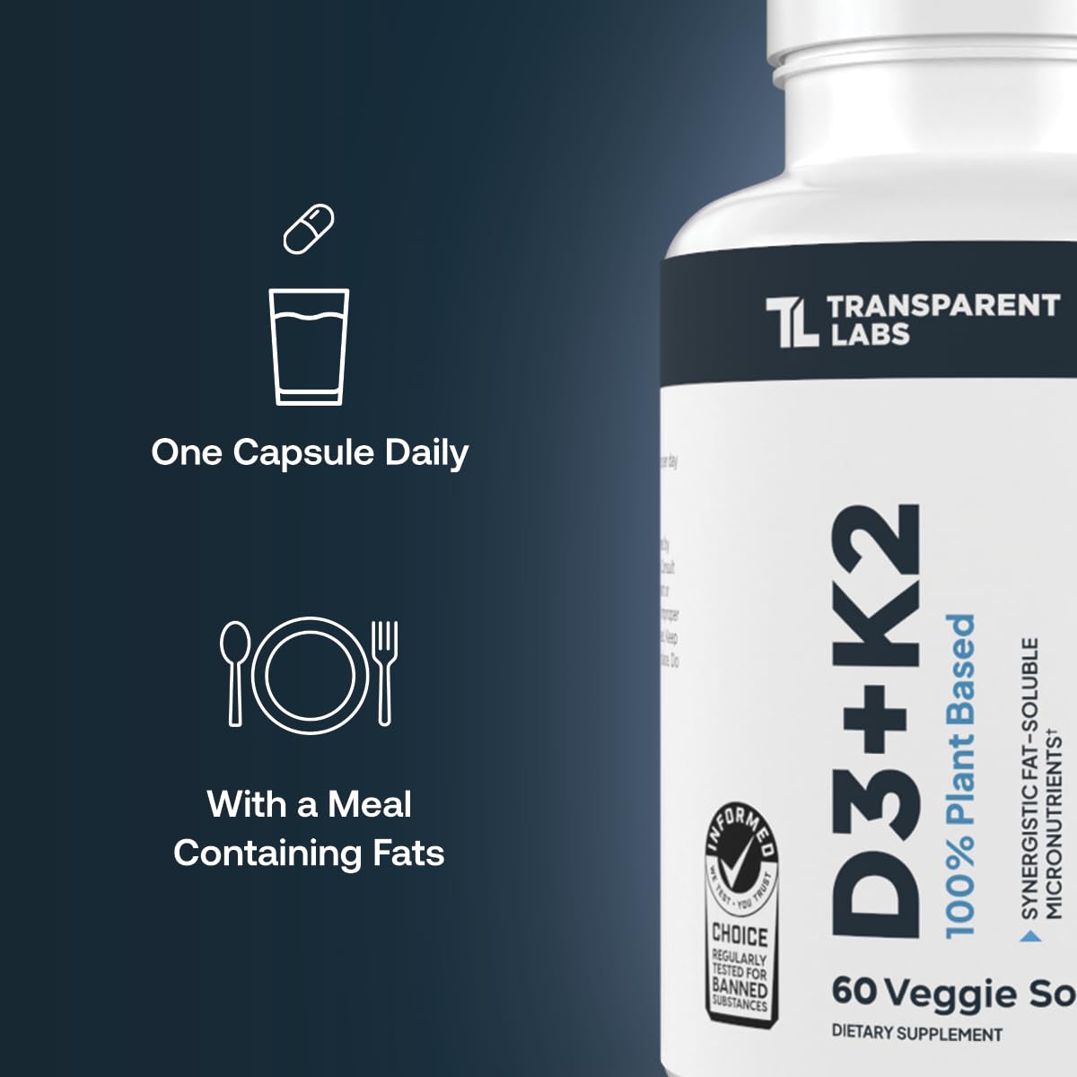 Transparent Labs Vitamin D3 K2 Supplement | Immune & Bone

