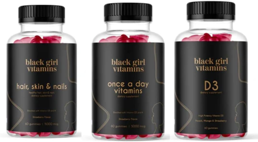 Black Girl Vitamins Hair Skin Nails Vitamin D & Multivitamin

