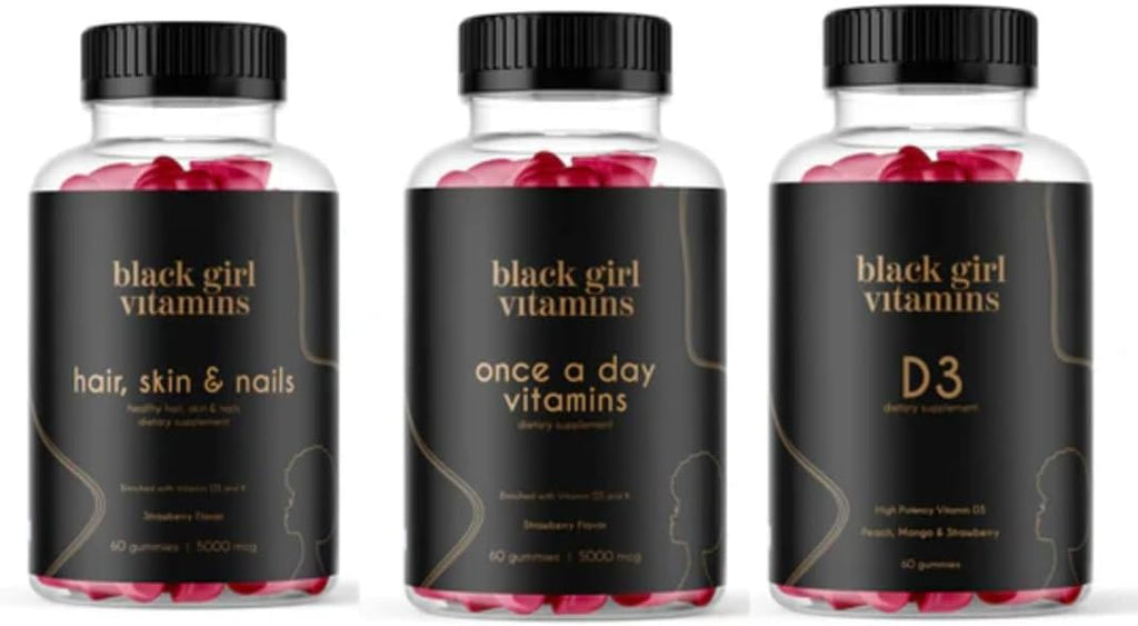 Black Girl Vitamins Hair Skin Nails Vitamin D & Multivitamin


