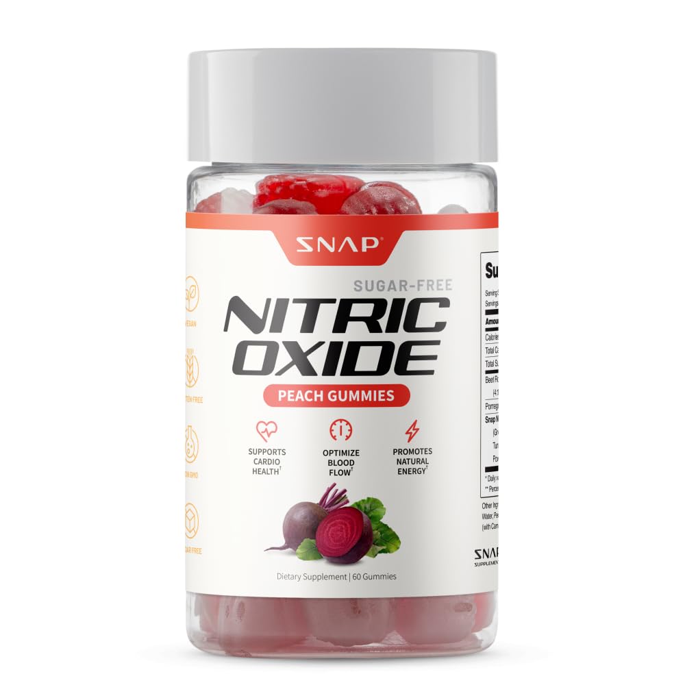 Snap NO Gummies Beet Root 300mg, Sugar Free, 60 Vegan Gummies