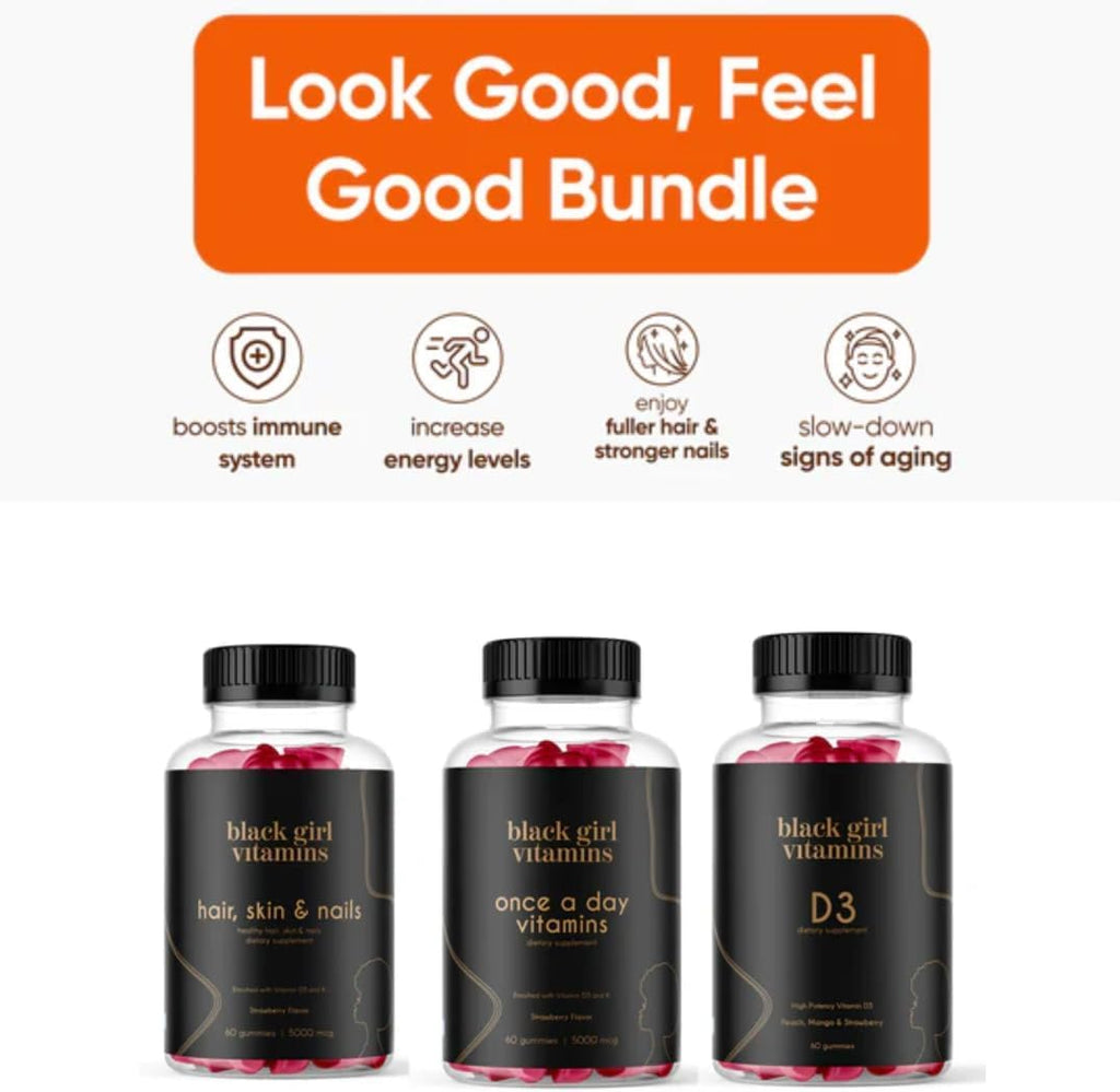 Black Girl Vitamins Hair Skin Nails Vitamin D & Multivitamin

