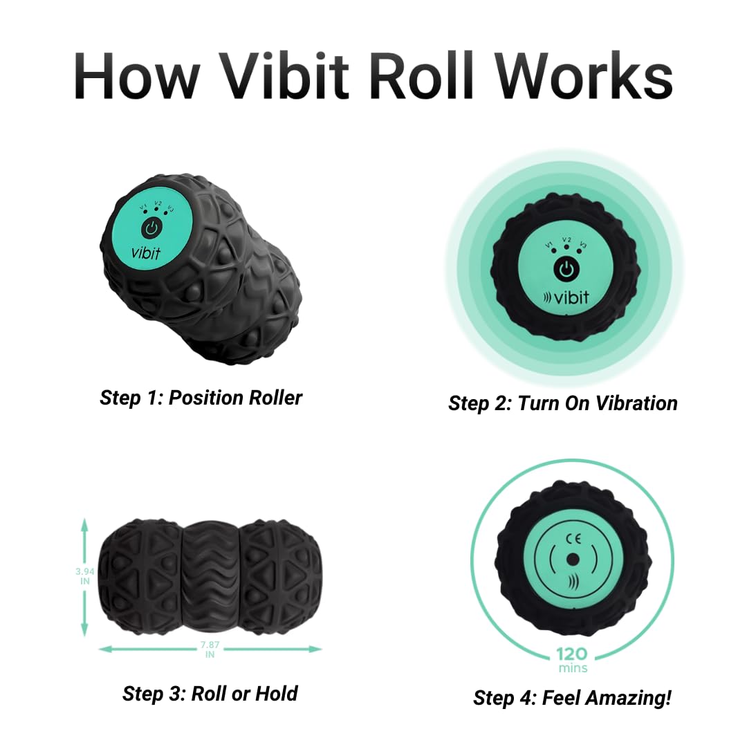 Vibit Vibrating Massage Roller for Deep Tissue Relief

