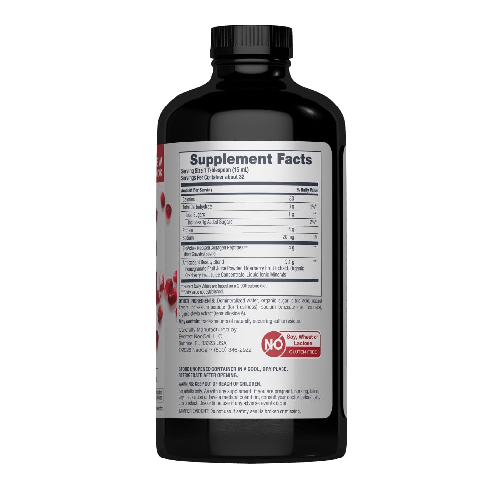 NeoCell Liquid Collagen Peptides | Pomegranate Flavor

