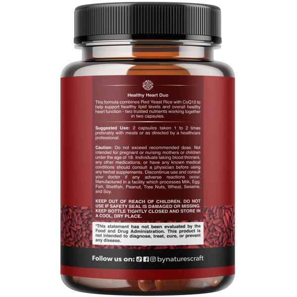 Natures Craft Red Yeast Rice CoQ10 Supplement for Heart Health

