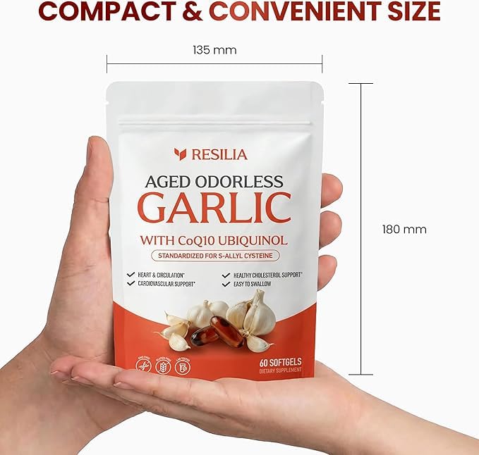 Resilia Odorless Aged Garlic Extract Softgels CoQ10 MK-7

