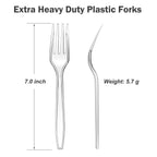 Dealusy Heavy Duty Plastic Forks BPA-Free and Heat Resistant

