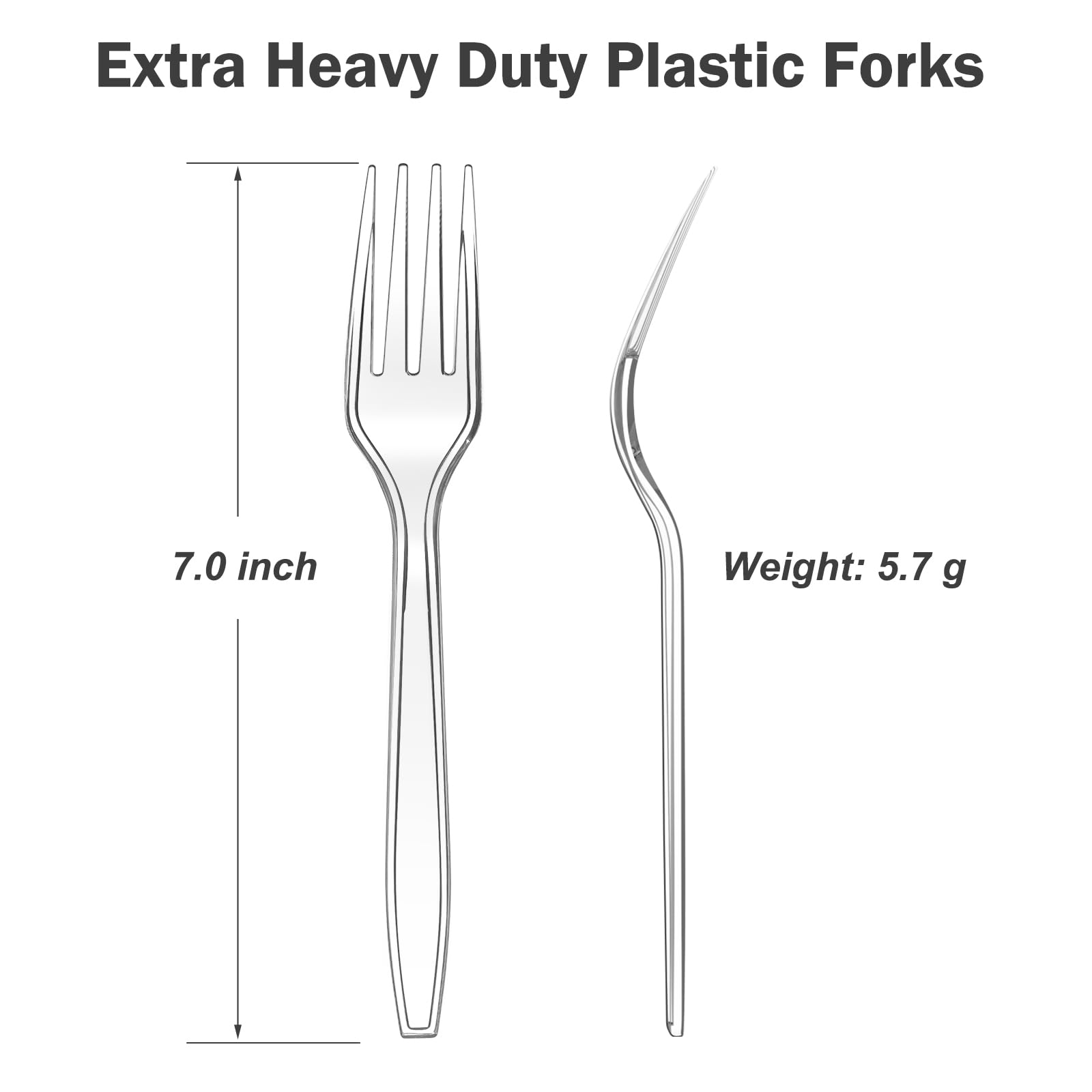 Dealusy Heavy Duty Plastic Forks BPA-Free and Heat Resistant

