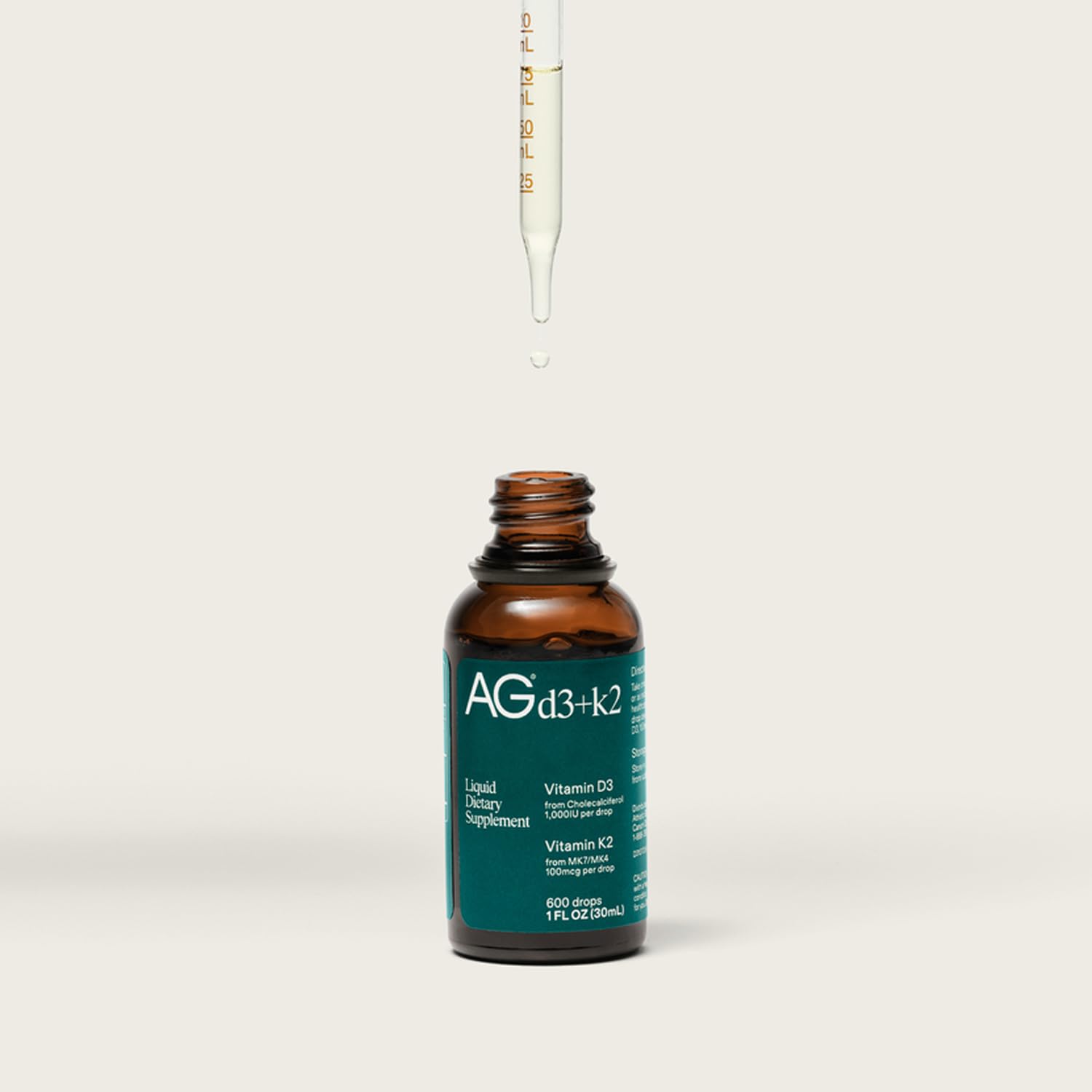 AG1 Vitamin D3 + K2 Drops | Immune & Bone Support

