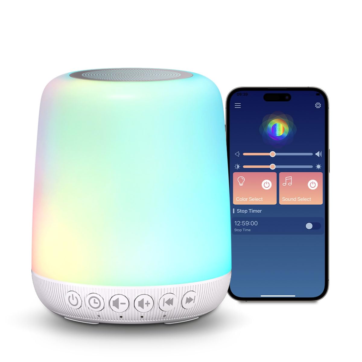 Easysleep Sound Machine with 25 Sounds & Night Light
