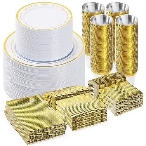Disposable Dinnerware Set - BESTVIP Plates & Cutlery

