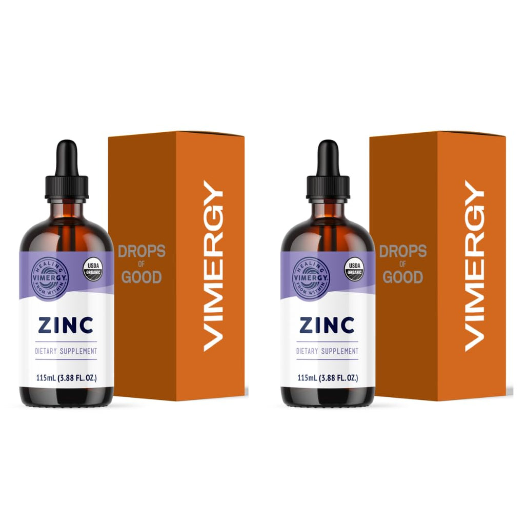 VIMERGY Liquid Zinc Supplement for Immune Support – 7.5 mg per serving, USDA Organic, Vegan