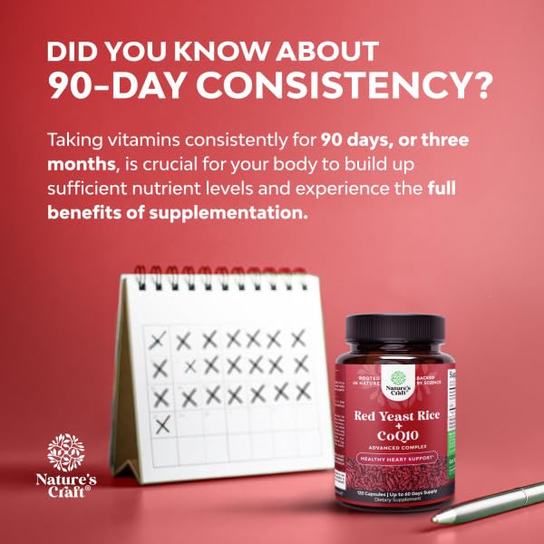 Natures Craft Red Yeast Rice CoQ10 Supplement for Heart Health

