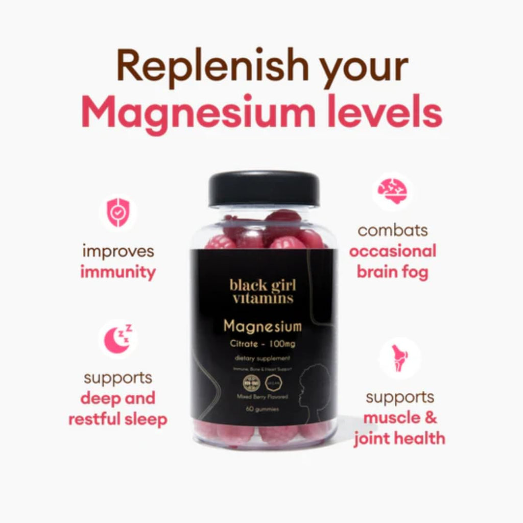 Black Girl Vitamins Magnesium Gummies for Sleep Support


