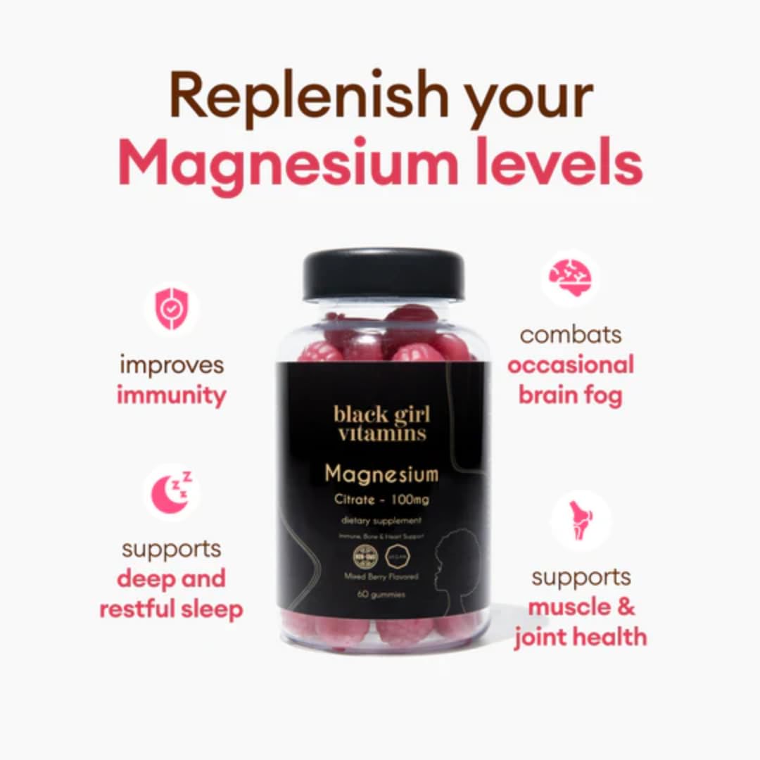 Black Girl Vitamins Magnesium Gummies for Sleep Support

