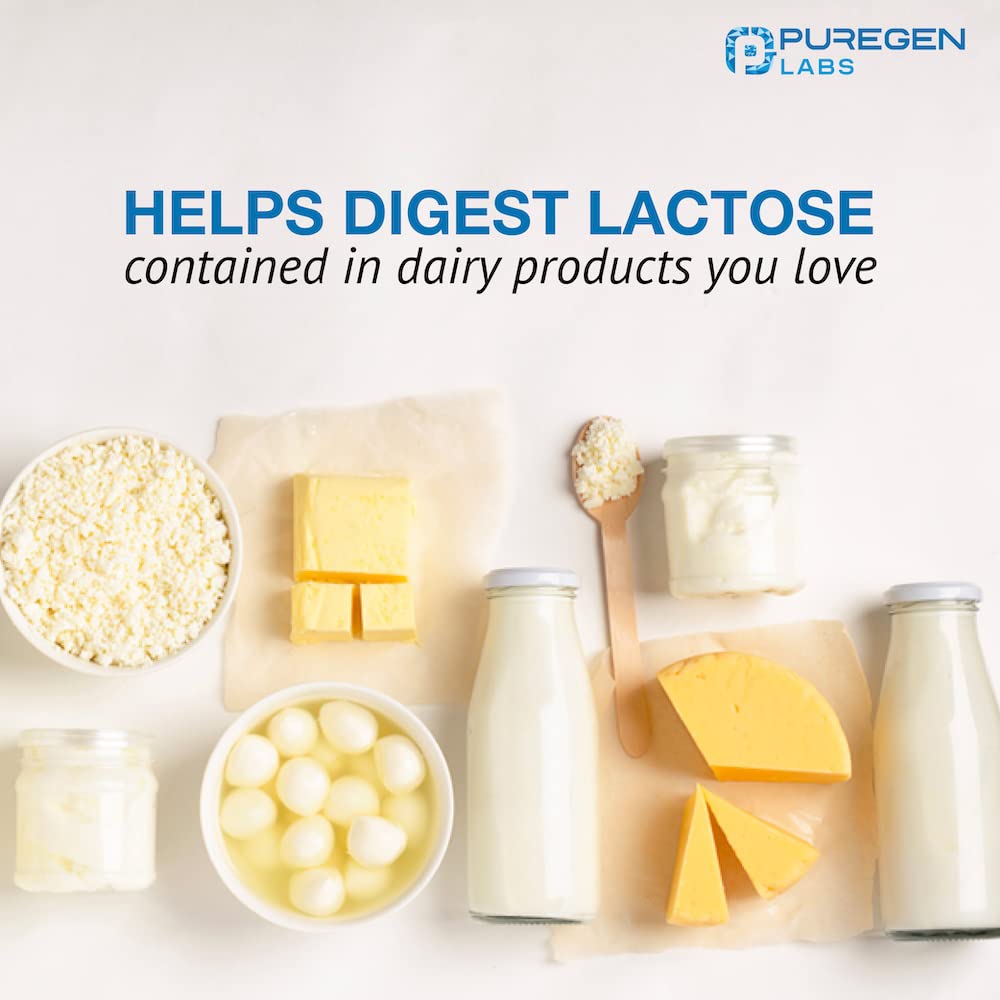 Puregen Labs Dairy Relief Lactase Enzyme Supplement

