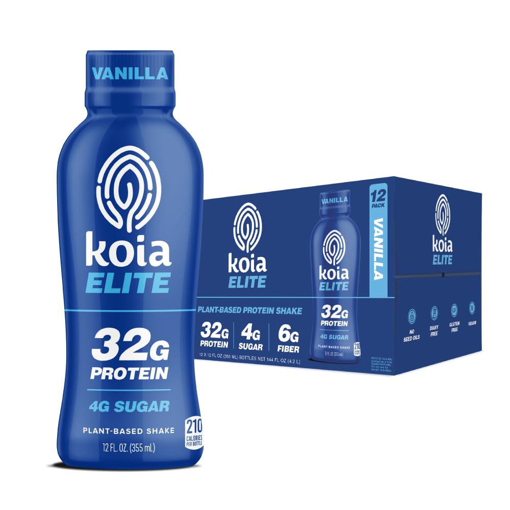 Koia Elite Plant Based Protein Shake - 32g Protein, Dairy-Free, Gluten-Free, Non-GMO