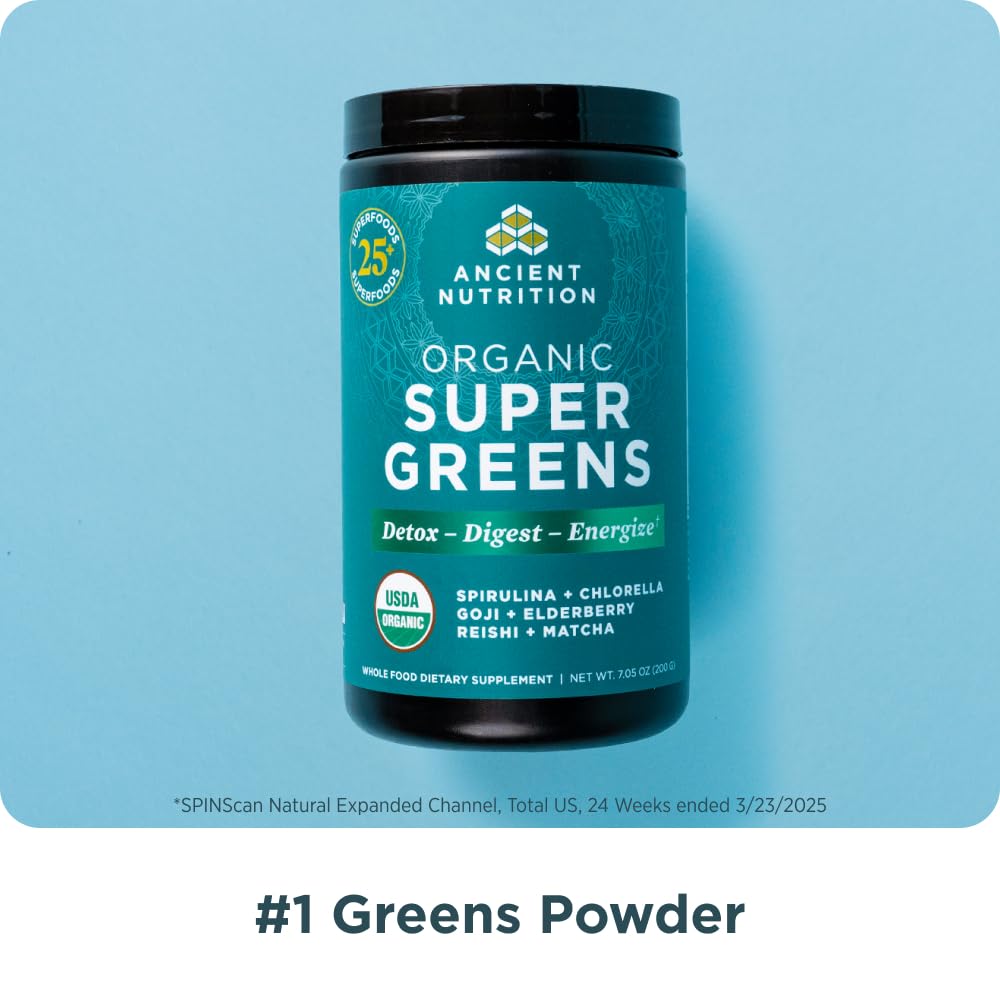 Ancient Nutrition Super Greens Powder - Organic Probiotics

