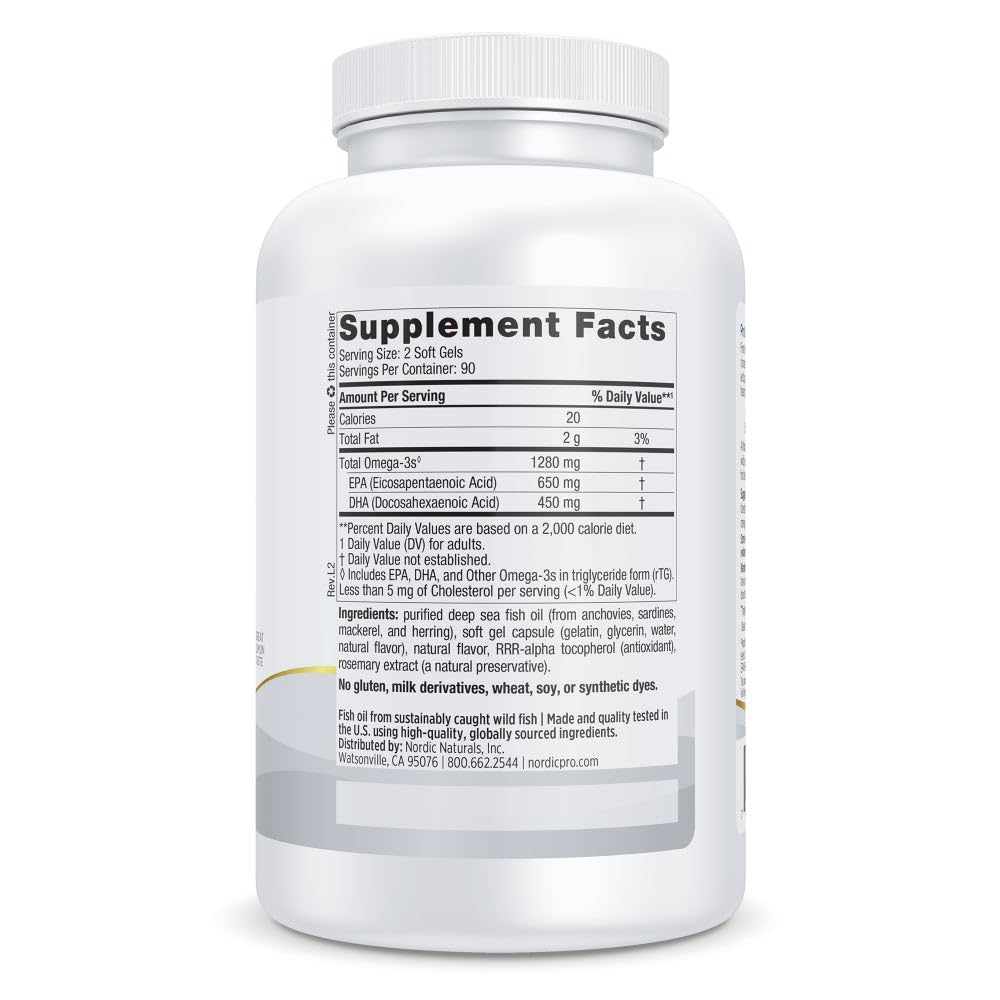 Nordic Naturals ProOmega Lemon Flavor Omega-3 Fish Oil

